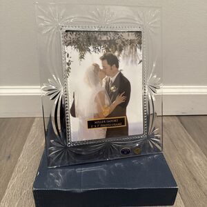 Miller Import Crystal Picture Frame Heavy 5x7 Thick Glass Bohemia Clear